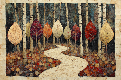 Autumn Birch Forest Path