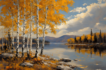 Autumn Birch Lake
