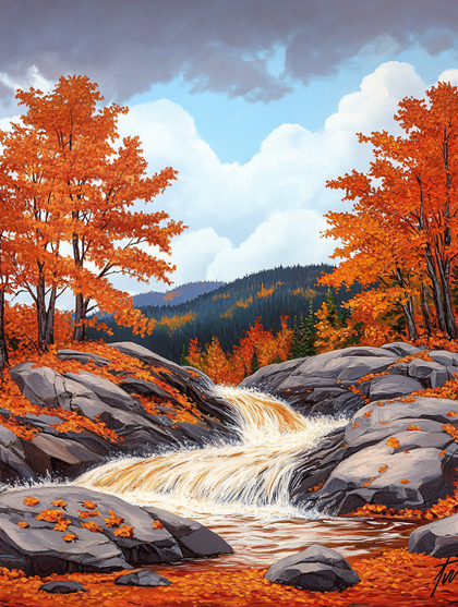 Autumn Cascade Landscape
