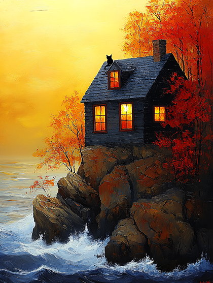 Autumn Cliffside Home