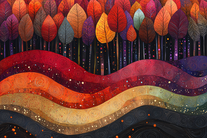 Autumn Forest Layered Landscape