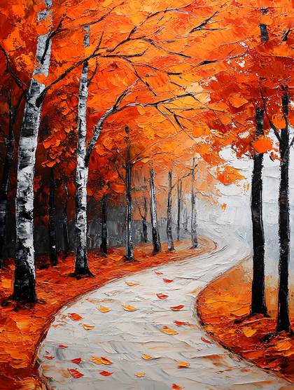 Autumn Forest Path Painting