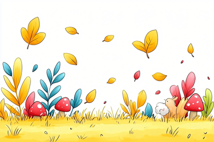 Autumn Forest Scene With Rabbit