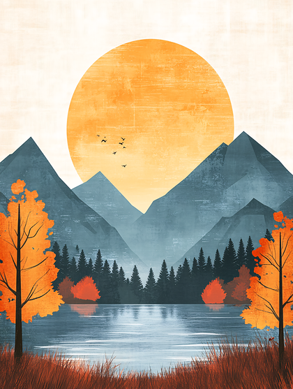 Autumn Lake Scene