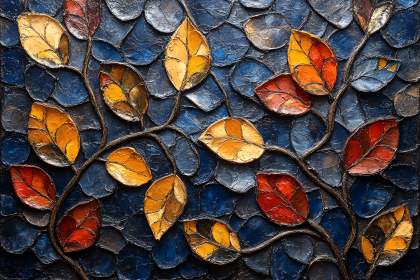 Autumn Leaves on Textured Background