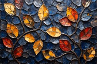 Autumn Leaves on Textured Background