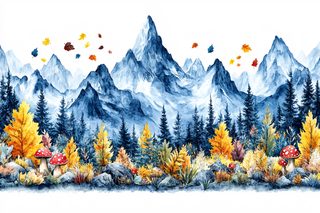Autumn Mountain Forest Landscape