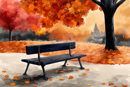 Autumn Park Bench