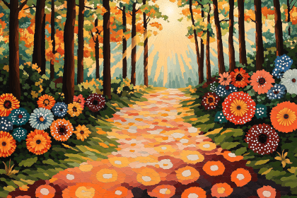 Autumn Pathway Flower Meadow
