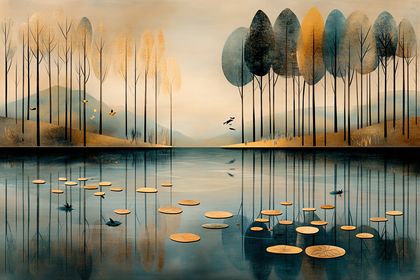 Autumn Pond Scene