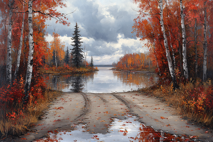Autumn River Landscape