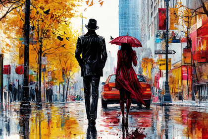 Autumn Stroll In The Rain