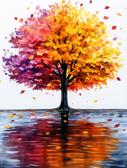 Autumn Tree Watercolor