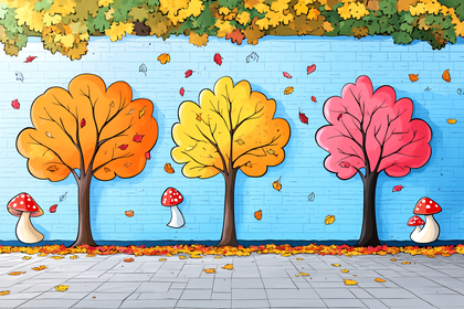 Autumn Trees with Mushrooms