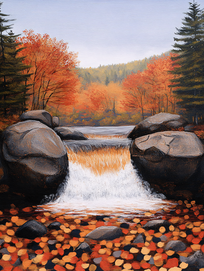 Autumn Waterfall Scene