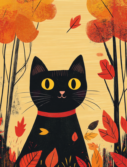 Autumnal Cat Portrait