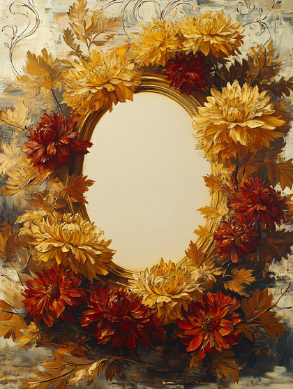 Autumnal Floral Frame