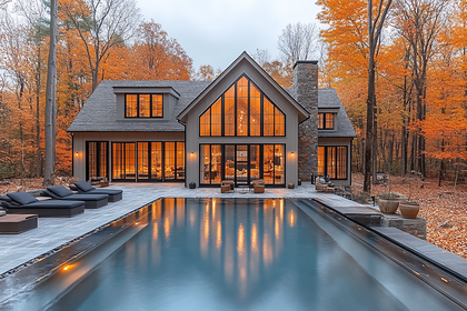 Autumnal House with Infinity Pool