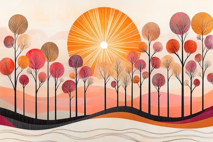 Autumnal Sunlit Grove