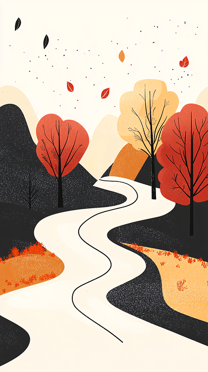 Autumnal Winding Path