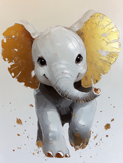 Baby Elephant Golden Ears