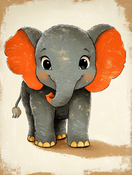 Baby Elephant Illustration