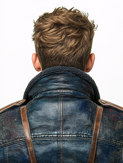 Free Download Back View of Man Wearing Denim Jacket