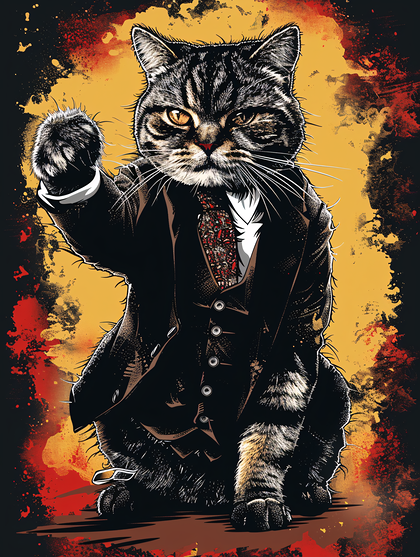 Badass Cat in a Suit