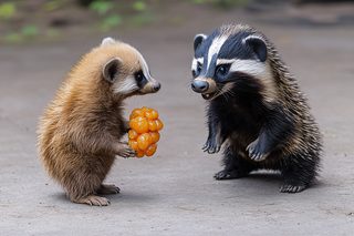 Badger Cubs Sharing Cloudberries