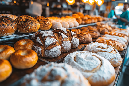 Bakery Display with Assorted Breads