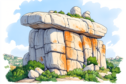 Balanced Rock Formation Illustration