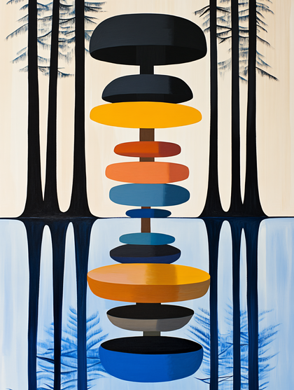 Balanced Stone Stack Reflection