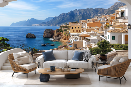 Balcony View Of Coastal Town