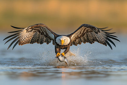Bald Eagle Catching Fish