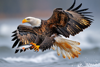 Bald Eagle Catching Fish