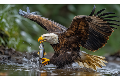 Bald Eagle Catching Fish