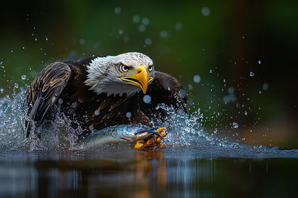 Bald Eagle Catching Fish