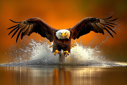 Bald Eagle Catching Fish