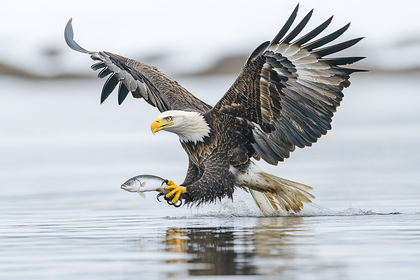 Bald Eagle Catching Fish