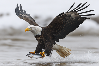Bald Eagle Catching Fish