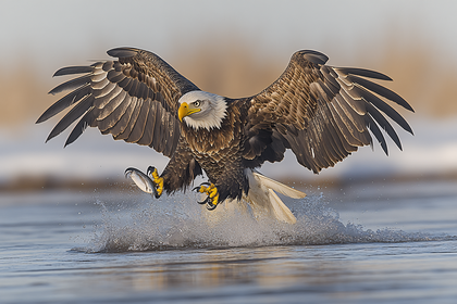 Bald Eagle Catching Fish