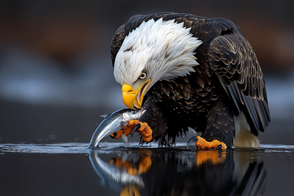 Bald Eagle Catching Fish