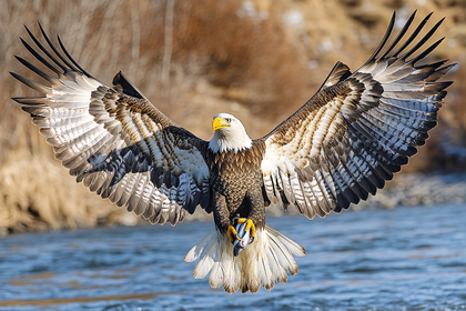 Bald Eagle Catching Fish