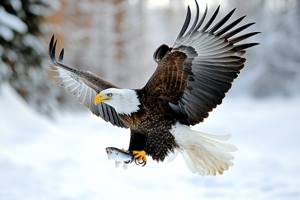 Bald Eagle Catching Fish