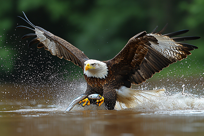 Bald Eagle Catching Fish