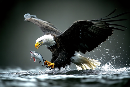Bald Eagle Catching Fish