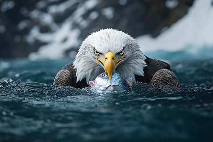 Bald Eagle Catching Fish