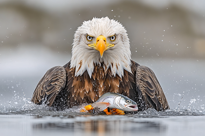 Bald Eagle Catching Fish