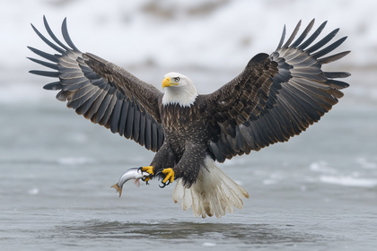 Bald Eagle Catching Fish