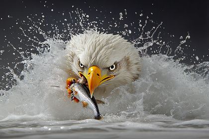 Bald Eagle Catching Fish
